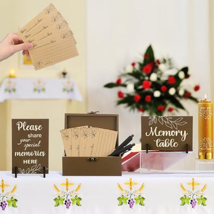 Gilprop 112 Pcs Share a Memory Cards for Celebration of Life, Leaves - style: Leaves