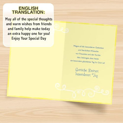 Designer Greetings German Language Happy Birthday Cards 6 Pack | Boxed Card Set, Matching Envelopes - style: 6 PK German Birthday - Eiskaffee