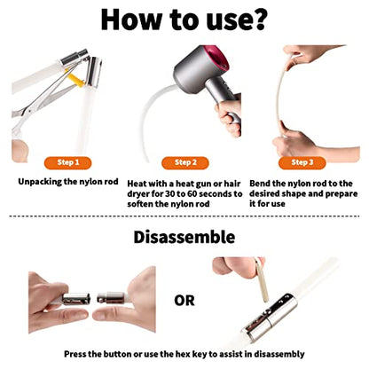 Bluesea 4 Pieces Chimney Sweep Kit Nylon Rod, Chimney Cleaning Kit Accessories with Hex Key and Adapter for Electric Drill, Flexible Nylon Rod for Chimney Brush, Extends to 13 Feet for Easy Cleaning. - size: 13 Feet Chimney Rod