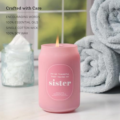 With Love Soy Wax Scented Candle: I'm So Thankful that You're My Sister | Scented Candle, Home Decor, Gifts for Friends, Pure Essential Oils, Up to 60 Hours Burn Time, Glass Jar w/ Bamboo Lid - style: Thankful You're My Sister