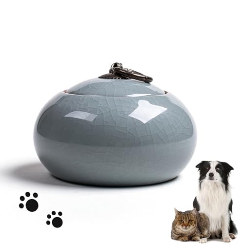 Handmade Ceramic Pet Urn for Small Dogs, Cats,Rabbits, Small Animals, Memorial Cremation Ash Funeral Burial Urn Keepsake, Forever Memory Box Memorial(Cyan/Green/Blue) - color: Blue