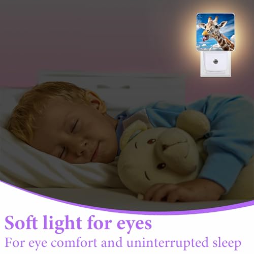 Cute Giraffe Night Light,Night Lights Plug into Wall,Led Lamp for Stairway/Hallway/Bedroom 0.5W Nightlight Sleep Friendly - color: Cute Giraffe