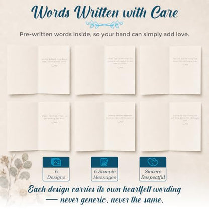 24 Box of Sympathy Cards with Envelopes - 4×6", 300 GSM - color: Monochrome