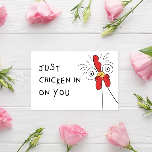 Funny Thinking of You Card, Humorous Chicken Encouragement Cards, Funny Get Well Get Better Cards, Humor Miss You Gift for Friend, Chicken in on You! - color: #2