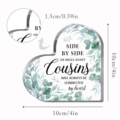 Cousin Gifts for Women, Cousin Birthday Gifts for Women, Heart Acrylic Gifts for Cousins, Best Cousin Ever Gifts, Cousin Birthday Gifts for Cousin Sister, Best Cousin Gifts for Christmas Weddings - style: 001