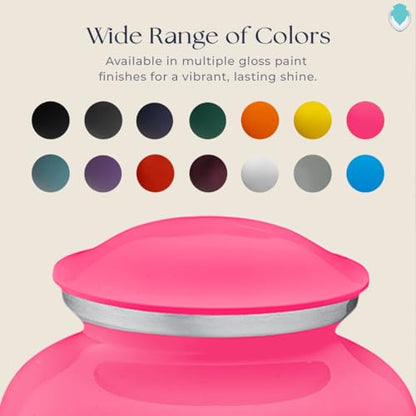 Geturns Embrace Adult Personalized Doves Cremation Urns for Human Ashes I Large Picture Bright Pink Funeral Urn for Adult Men and Women with Double Side Engraving I 200 lbs - color: _Bright Pink (Double Sided)