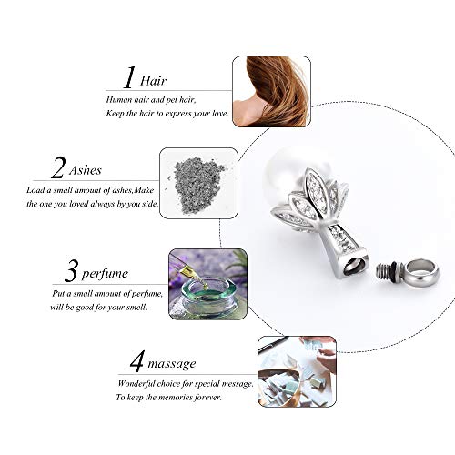 Memorial Jewelry Pearl Urn Necklace - Cremation Ashes Holder Keepsake for Women - color: ZWT9932