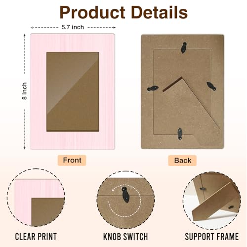 Pink Picture Frame, Birthday Gifts for Women Girl Mom Friends, Modern Style Wooden Picture Frame Fits 4x6 Inch Photo, Home Office Desktop Nightstand Display -035 - color: Pink Wood