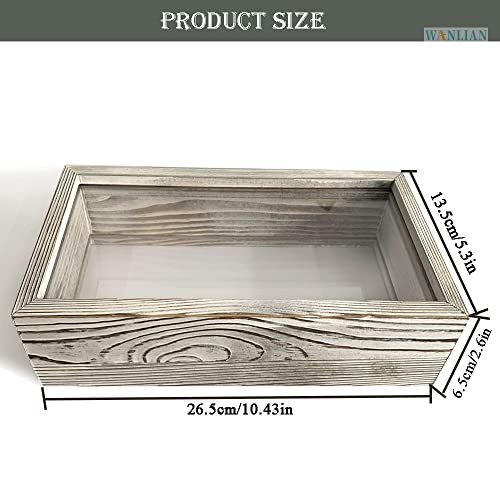 Shadow Photo Frame,Wooden Double-Sided High-Definition Plexiglass Storage Box, DIY Display Box, Suitable for Dried Flowers, Specimens, Handicrafts, Baby Souvenirs and Photos (Rustic White) - color: Rustic White