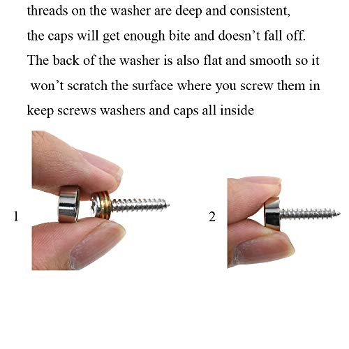 Hahiyo 12mm Diameter Mirror Screws Brushed Stainless Steel Solid Easy Install Brass Washer Decorative Caps Fasteners Nails 10 Pairs for Bathroom Mirrors Panels Kitchen Ceiling Arts Crafts - size: 12mm-10sets