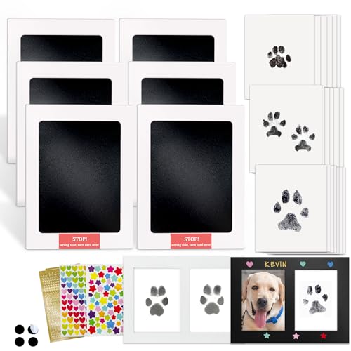 MYPAWLETS Inkless Pet Paw Print Kit,Dog&Cat Pawprint Ink Pads,6 Pack M | Clean Touch,Mess-Free Ink Pads,Pet Safe,Dog Nose Prints,Clear Instructions,Pet Keepsakes,Ideal Gift for Pet Lovers,Dog Mom - size: Medium (6 Pack)