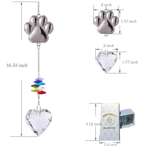 Pet Memorial Suncatcher,Dog Memorial Gifts for Loss of Dog,Cats Remembrance,Pet Loss Sympathy Gift,Bereavement Gifts(Metal) - color: Metal-heart Shaped