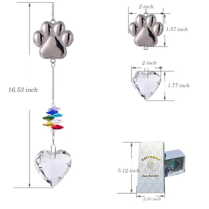 Pet Memorial Suncatcher,Dog Memorial Gifts for Loss of Dog,Cats Remembrance,Pet Loss Sympathy Gift,Bereavement Gifts(Metal) - color: Metal-heart Shaped