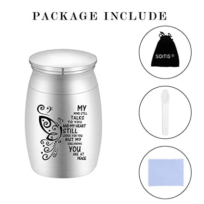 3 Inches Small Aluminum Keepsake Cremation Urn Butterfly Mini Cremation Urns for Ashes Aluminum Small Memorial Ashes Holder