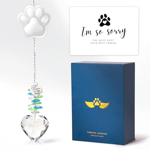 Pet Memorial Suncatcher, Dog Memorial Gifts, Pet Loss, Pet Sympathy, Thoughtful Dogs and Cats Remembrance, Bereavement Gifts - Green - color: Green