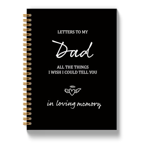 Dad Memorial Gifts Notebook Journal 5.5x8.3, Loss of Father Sympathy Gift Hardcover Notebook for Note Taking, in Loving Memory Gifts Grief Journals for Writing - color: Letters Dad2