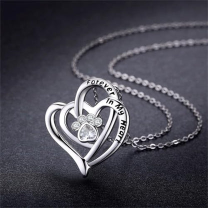 Cynlsum Dog Memorial Gifts Remembrance Necklace: Loss of Dog Sympathy Gift Heart Shape Pet Necklace for Women Pet Lovers Puppy Bereavement Gift Keepsake Passing Away Gifts - size: M