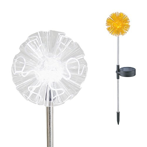 Solar Powered Outdoor Landscape Color Changing LED Garden Light Dandelion | CANDLE CHOICE Waterproof Solar Powered LED Light for Garden Yard Backyard Lawn Flowerbed Plant Pathway Christmas Decorations - style: Dandelion 1 Pack