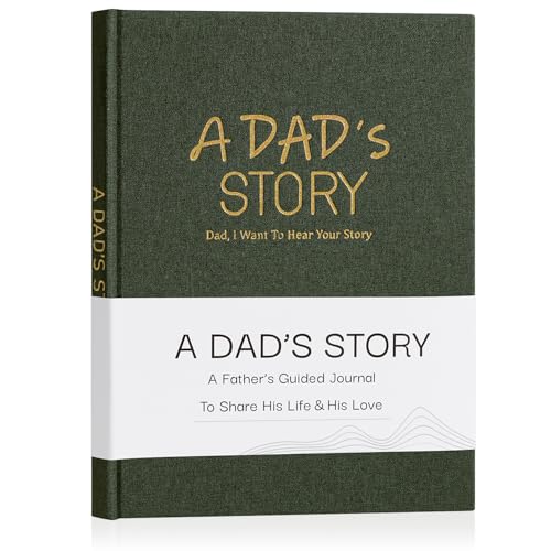 Artmag Dad's Life Story Journal Family Keepsake Book Linen Hardcover for Dad to Share His Memories, with 250+ Prompt Questions Book Gift for Birthday Father's Day Christmas (Dark Green) - color: Dark Green, size: Dad's Life Story Journal