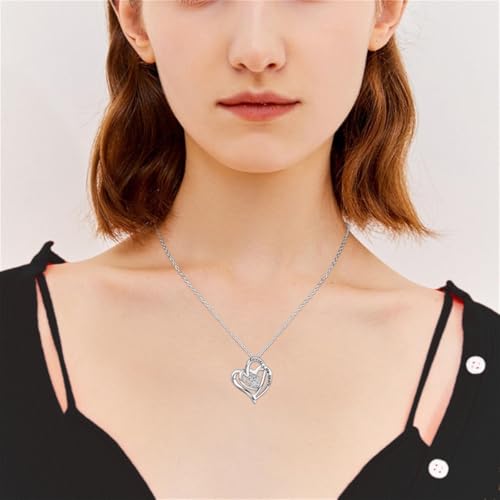Cynlsum Dog Memorial Gifts Remembrance Necklace: Loss of Dog Sympathy Gift Heart Shape Pet Necklace for Women Pet Lovers Puppy Bereavement Gift Keepsake Passing Away Gifts - size: M