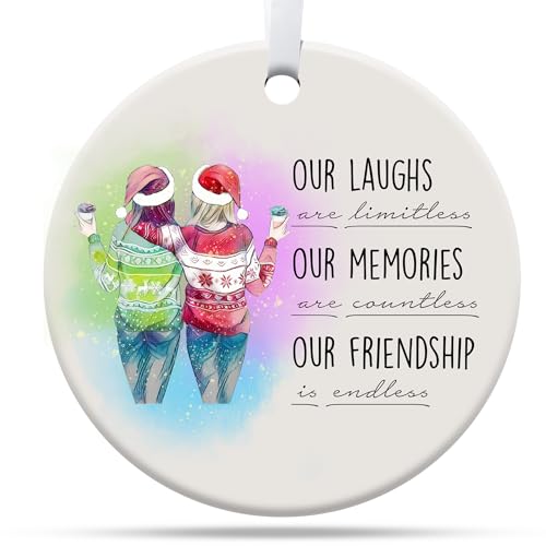 Gifts for Friends Women, Friends Christmas Ornaments, Bestie Gifts for Women, Best Friend Ornament Ceramic Ornament - color: Best Friend