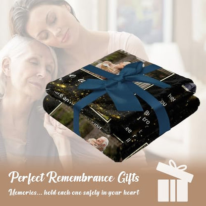 Vsmoedb Custom Memorial Blanket with Pictures for Loss of Loved One - color: Select04