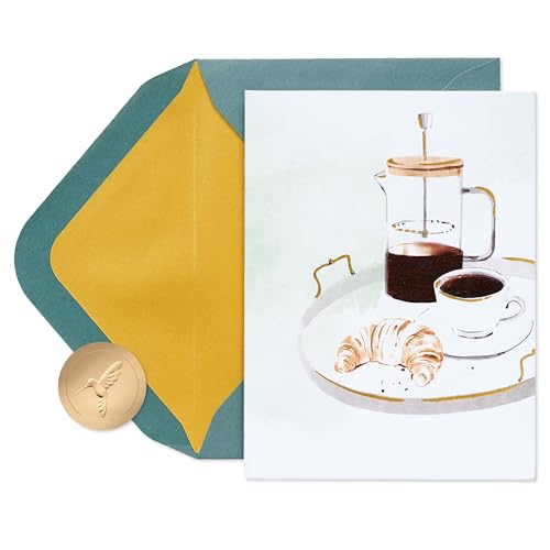 Papyrus Blank Card (Coffee and Croissant) - color: FSC Cafe Breakfast
