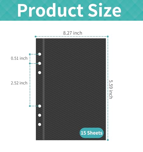 Photo Album Pages Refill for 6 Ring Binder, 15 Sheets/30 Self-Adhesive Page | Scrapbook Album Sheets Fit 2x3, 4x6, 5x7 Photo - color: F-Self Adhesive Pages, size: Medium(7INCH×9INCH)