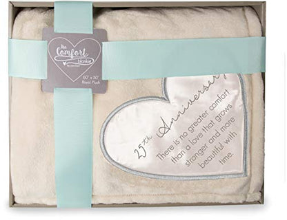 Pavilion Gift Company - 25th Soft Royal Plush Blanket 50x60 Inch - style: 25th Anniversary