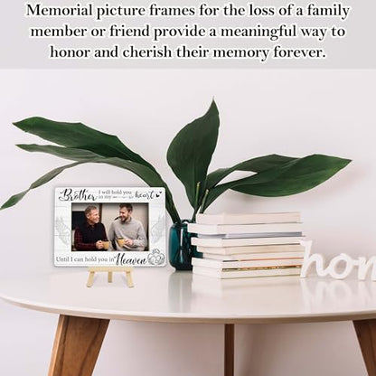 Memorial Gifts Loss of Brother, Sympathy Picture Frame, Remembrance Gifts Wooden Photo Frame with Easel, 4x6 Bereavement Picture Frame for Tabletop Display - G04 - style: Loss of Brother