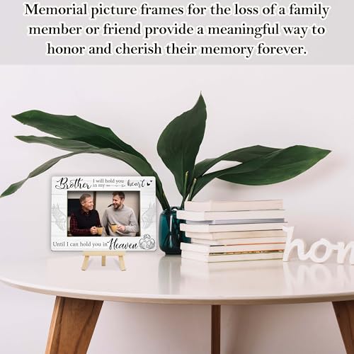 Memorial Gifts Loss of Brother, Sympathy Picture Frame, Remembrance Gifts Wooden Photo Frame with Easel, 4x6 Bereavement Picture Frame for Tabletop Display - G04 - style: Loss of Brother
