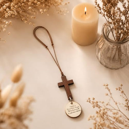 Memorial Car Hanging Ornament Memorial Gifts for Loss of Mom Mother Sympathy Grief Gift for Women Men Grieving Friends Someone Who Lost Their Mom Remembrance Gift Car Rearview Mirror Pendant - style: Guardian Angel Mom