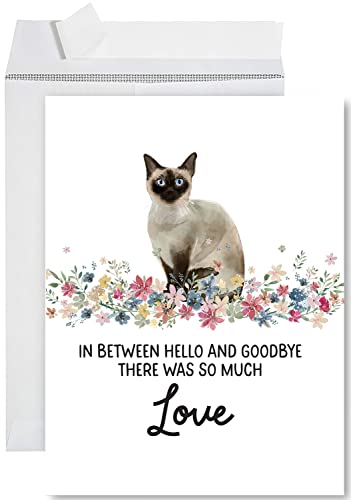 Andaz Press Jumbo Pet Sympathy Card with Envelope, Sorry For Your Loss Card, Siamese Cat Loss Of Pets, Cat Grief Bereavement Card with Big Blank Space to Send to Friends, Family, 8.5" x 11", 1-Pack - color: Siamese Cat