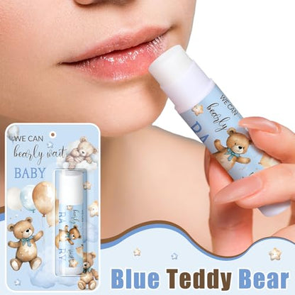 30 Pack Blue Bear Baby Shower Games Prizes Gifts Bulk Bear Lip Balms Favors for Winners Boys Girls Gender Reveal Favors Decorations Winter New Year Baby Shower Souvenirs Gift Bags Stuffer - style: Blue Bear