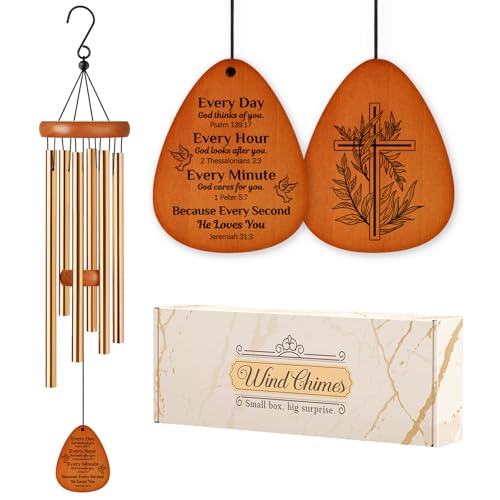 Aurahouse Christian Gifts for Women Men, Christian Wind Chimes | Bible Verse Gifts, Religious Gifts for Women, Faith Based Gift for Women Mom Sisters Friends Coworkers - size: 25.5 in