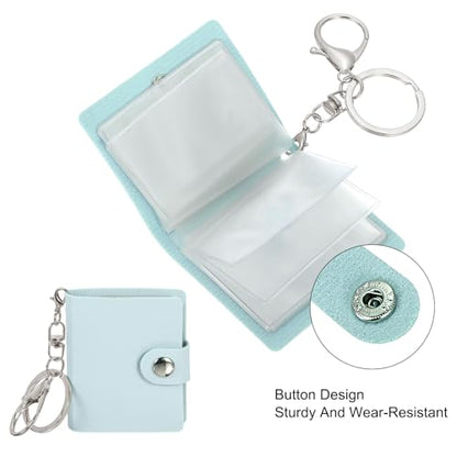 uxcell Mini Photo Keychain DIY Small Memory Key Ring Picture Book for Family - color: Blue