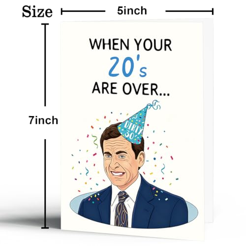Funny 30th Birthday Card, Happy 30 Birthday Card for Women Men - color: BK-128