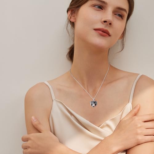 TUGHRA Locket Necklaces That Holds Picture Sterling Silver Elephant Locket Heart Pendant Necklace Photos Jewelry Gifts for Women Teen Mom Daughter - style: 02-Obsidian