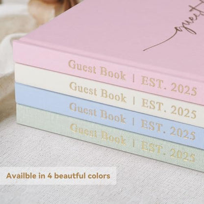 1DOT2 Linen Wedding Guest Book, Sage Green, No Year - color: Sage Green, size: No Year