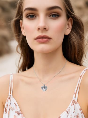 Personalized Heart Locket Necklace That Holds Pictures 925 Sterling Silver Custom Photo Lockets Necklaces Jewelry Gifts for Family Women Lover - color: Pug, style: Locket Only