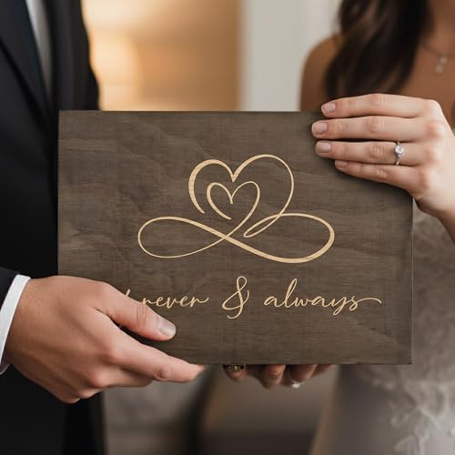 Rustic Wooden Memory Box – Medium Keepsake Storage Box with Double-Sided Engraving – “Forever & Always” Outside & “Every Love Story…” Inside – Personalized Gift for Couples, Wedding, Anniversary - size: Medium, style: Forever & Always