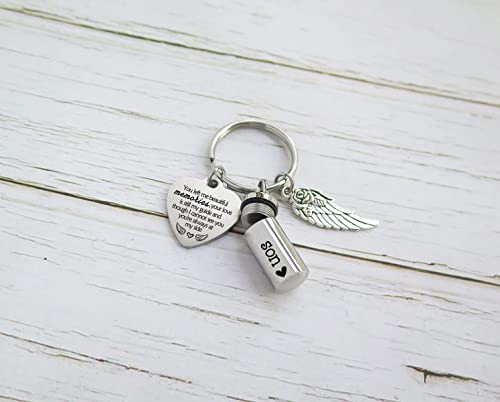 Mini Cremation Urn Keychain Sympathy Gifts for Loss of Son Small Urns for Ashes Keepsake for Son Memorial Gift