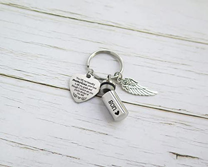 Mini Cremation Urn Keychain Sympathy Gifts for Loss of Son Small Urns for Ashes Keepsake for Son Memorial Gift