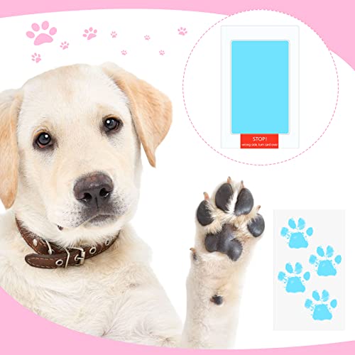 48 Pcs Inkless Baby Footprint Kit Includes 16 Pcs Colorful Ink Pad and 32 Imprint Card for Baby Hand and Footprints, Handprint Dog Paw Print Kit for Newborn Registry Gifts Family Printing Mom Girl