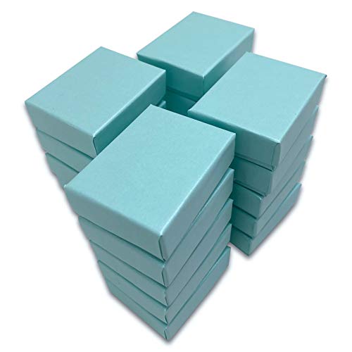 TheDisplayGuys 100 Cardboard Jewelry Gift Boxes with Inserts - Turquoise - color: Pearl Teal, size: 1 Count (Pack of 100)