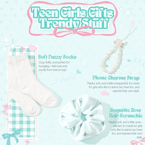Gifts for Teen Girls, Teen Girl Gifts Trendy Stuff, Coquette Cute Bow Birthday Christmas Ideas Valentines Day Gift for Teen Girls Teenage Tween Daughter Sister Friend 14-16 16-18 Preppy Box Set - color: Mint Green