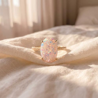 Love Catcher DIY Oval Cremation Ashes Ring Kit, Memorial Jewelry - color: Rose Gold