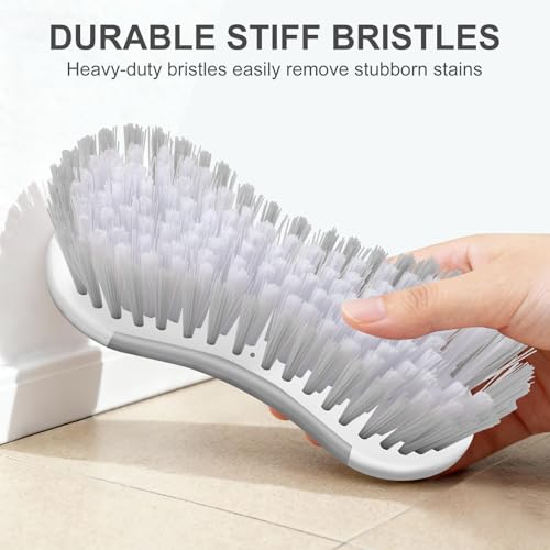 SetSail Multi-Purpose Scrub Brush of 2 Pack, Gray | Stiff Bristles Cleaning Brush with Non-Slip Grip Heavy Duty Scrub Brushes for Cleaning Bathroom Kitchen Tile Bathtub Sink - color: Gray