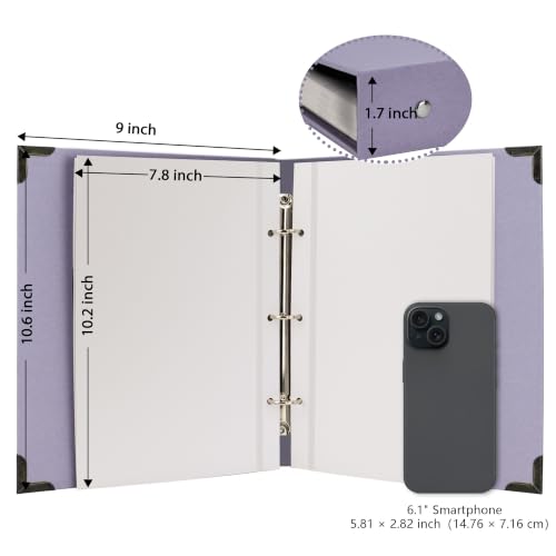 Vienrose 3 Rings Self Adhesive Photo Album 20 Sheets/40 Pages Purple | Hardcover, DIY Scrapbooking Kit, Paper Scrapbook, 12 x 12 inch, Lover Friends Kids Wedding - color: Purple, size: 12'' x12''40Pages