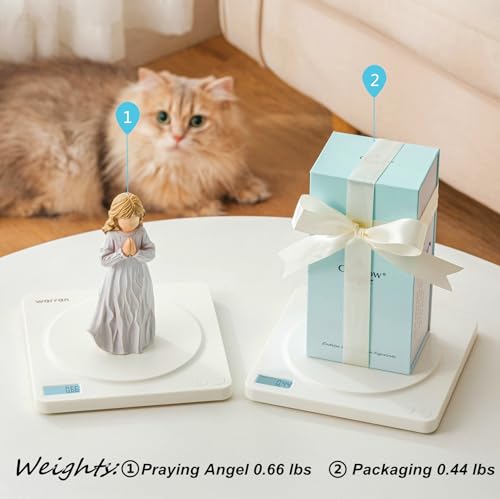 Answered Angel of Prayer Figurine, Solid Resin Praying Angel Figurines Spiritual Decor Statue for Women Girl Religious Hope Sympathy Statues Figure Gifts,Luxury Gift Box with Ribbon &Card-6.2''